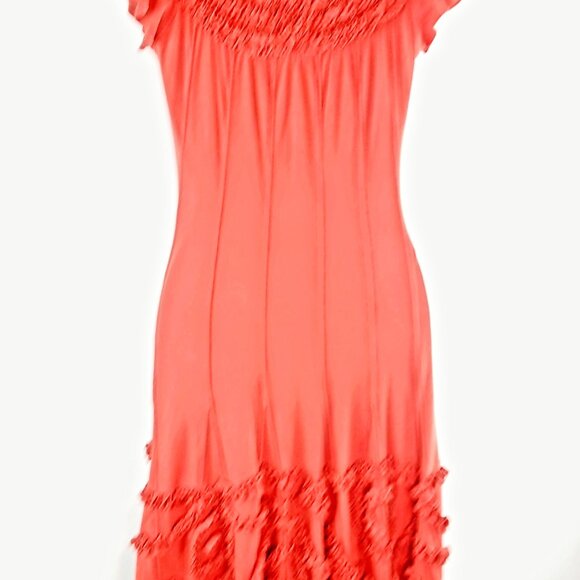 🫶Unique Medium Catherine Malandrino Orange Midi summer fashion party dress - Picture 8 of 11